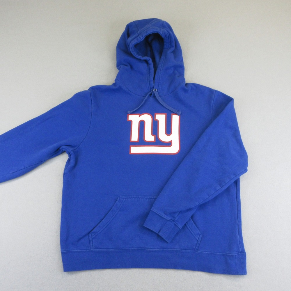 Fanatics NFL New York Giants Hoodie Mens L Blue NY Logo Pullover Sweatshirt